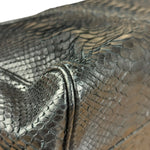 Bottega Veneta Black Snake Leather Brief Case