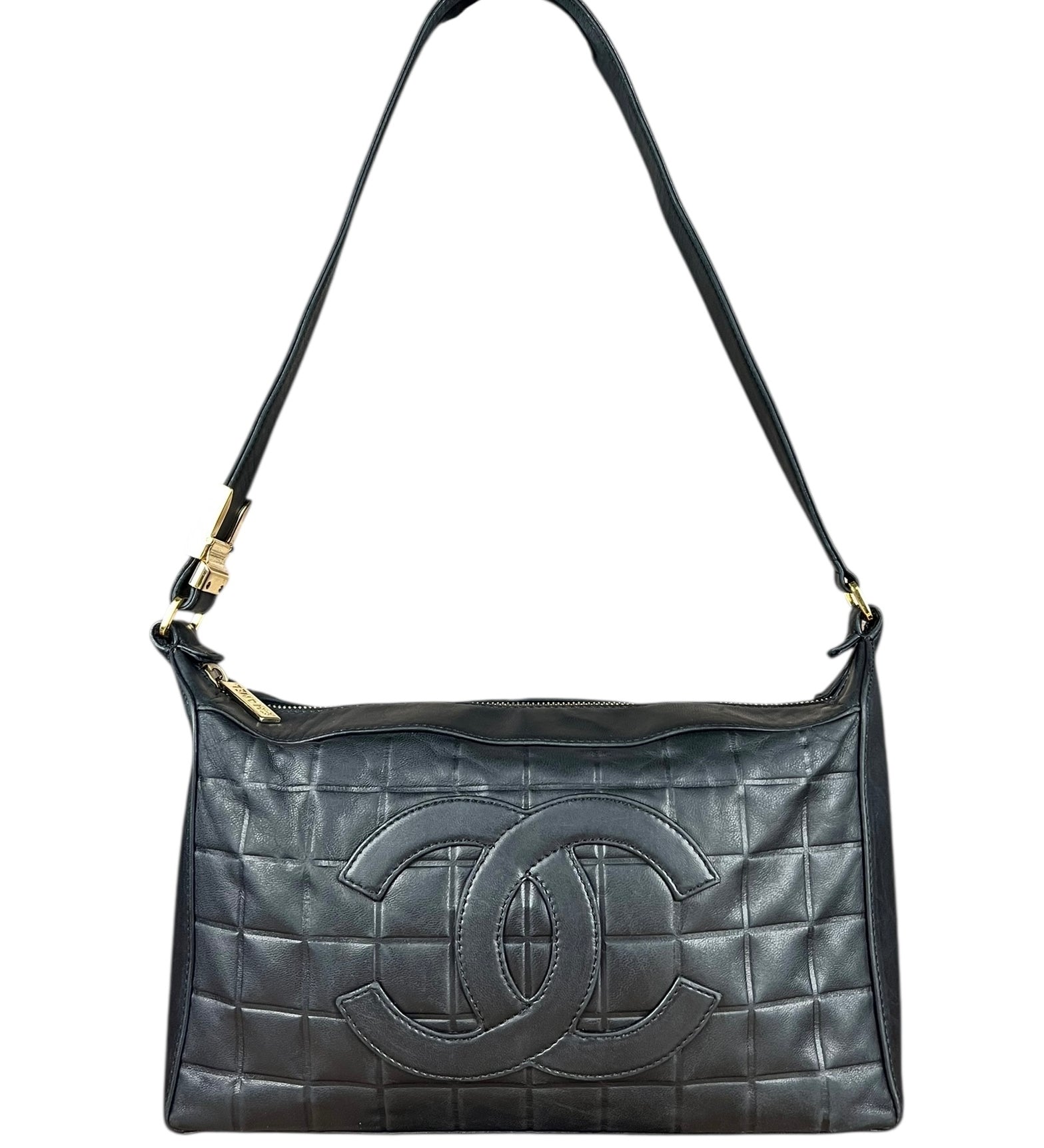 Chanel CC Chocolate Leather Shoulder Bag 2000
