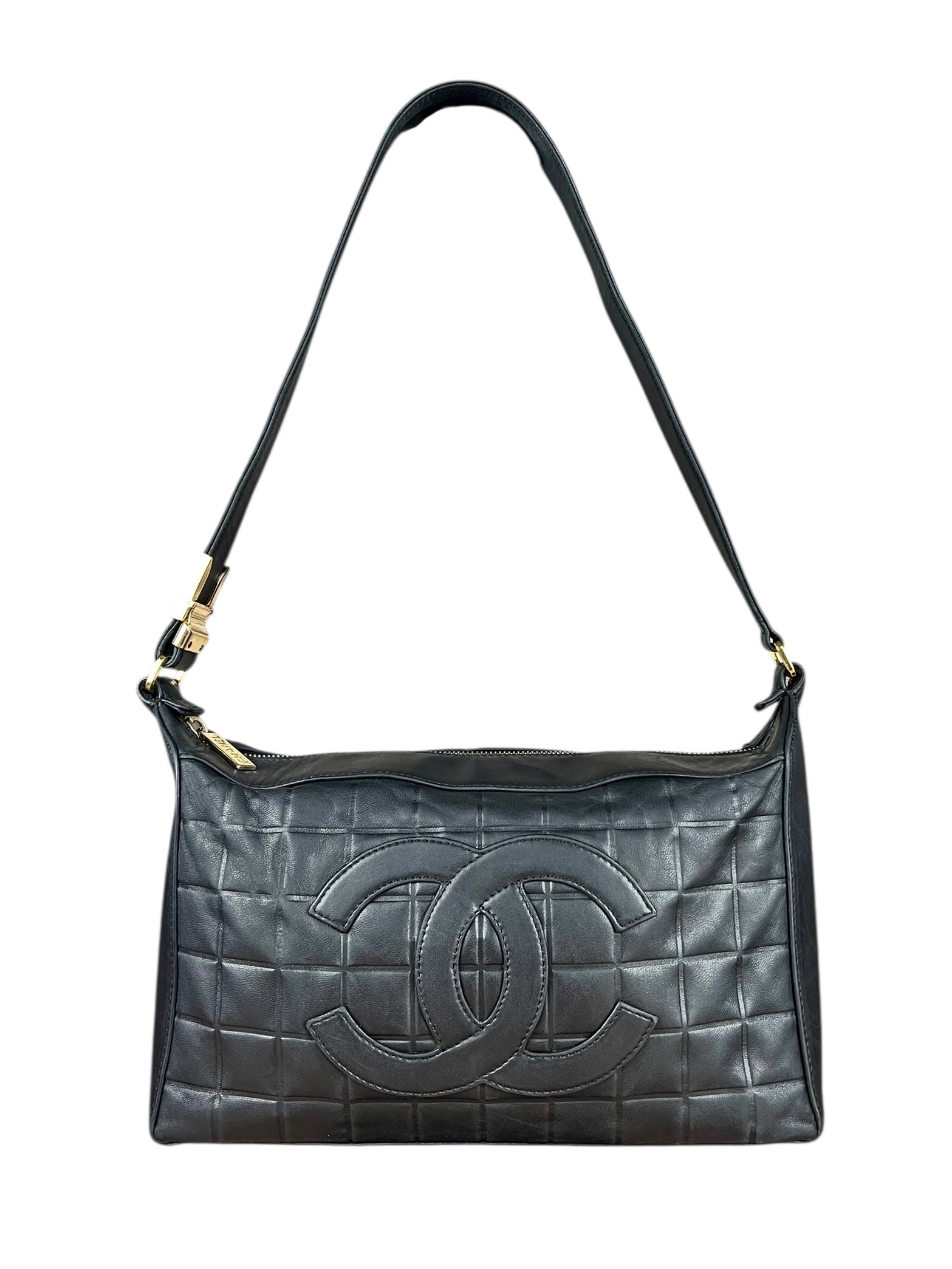 Chanel CC Chocolate Leather Shoulder Bag 2000
