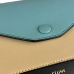 Celine Multi-Colored Leather Pocket Envelope Chain Wallet
