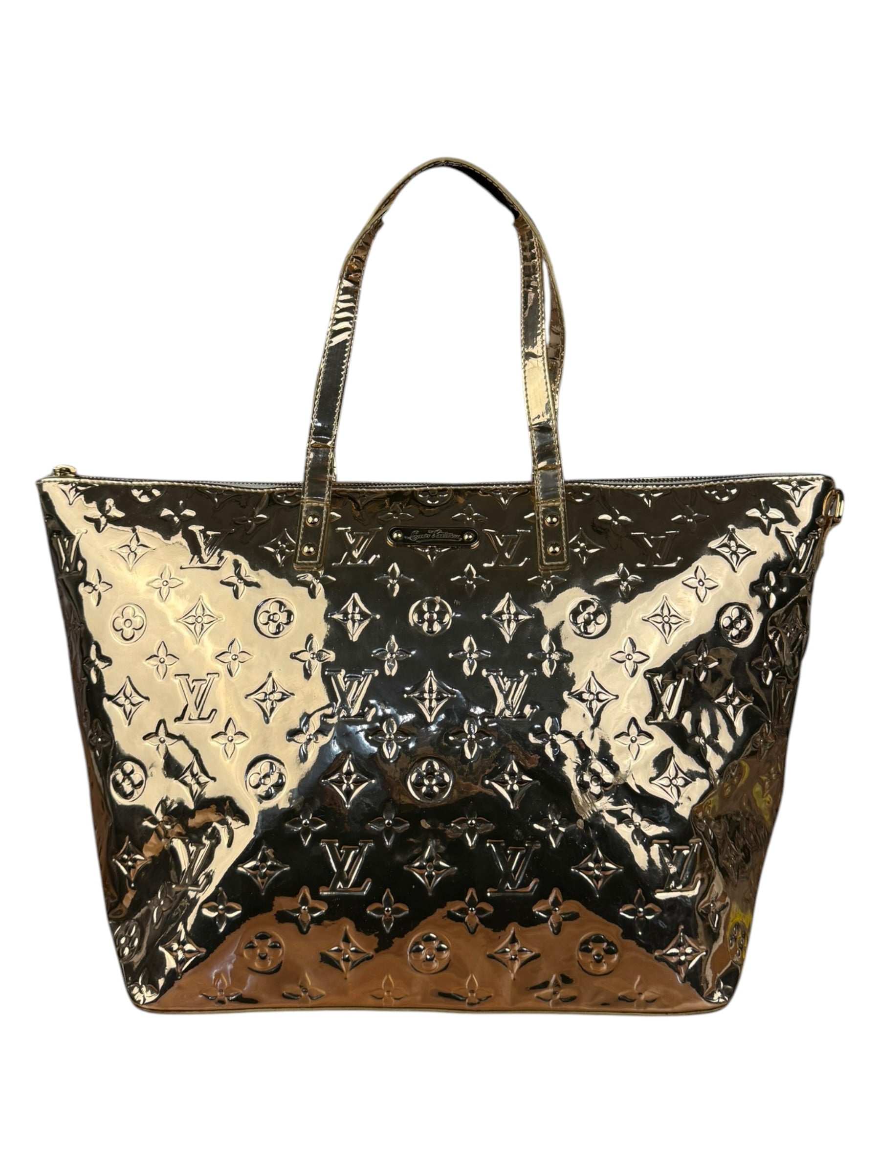 Louis Vuitton Gold Monogram Vernis Miroir Bellevue GM Tote