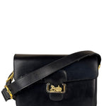 Celine Vintage Black Leather Shoulder Bag