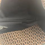 Fendi FF Vintage Brown Zucca Print Zip Shoulder Tote