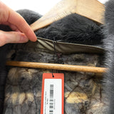 Vintage Grey Fur Lined Leather Blazer Coat