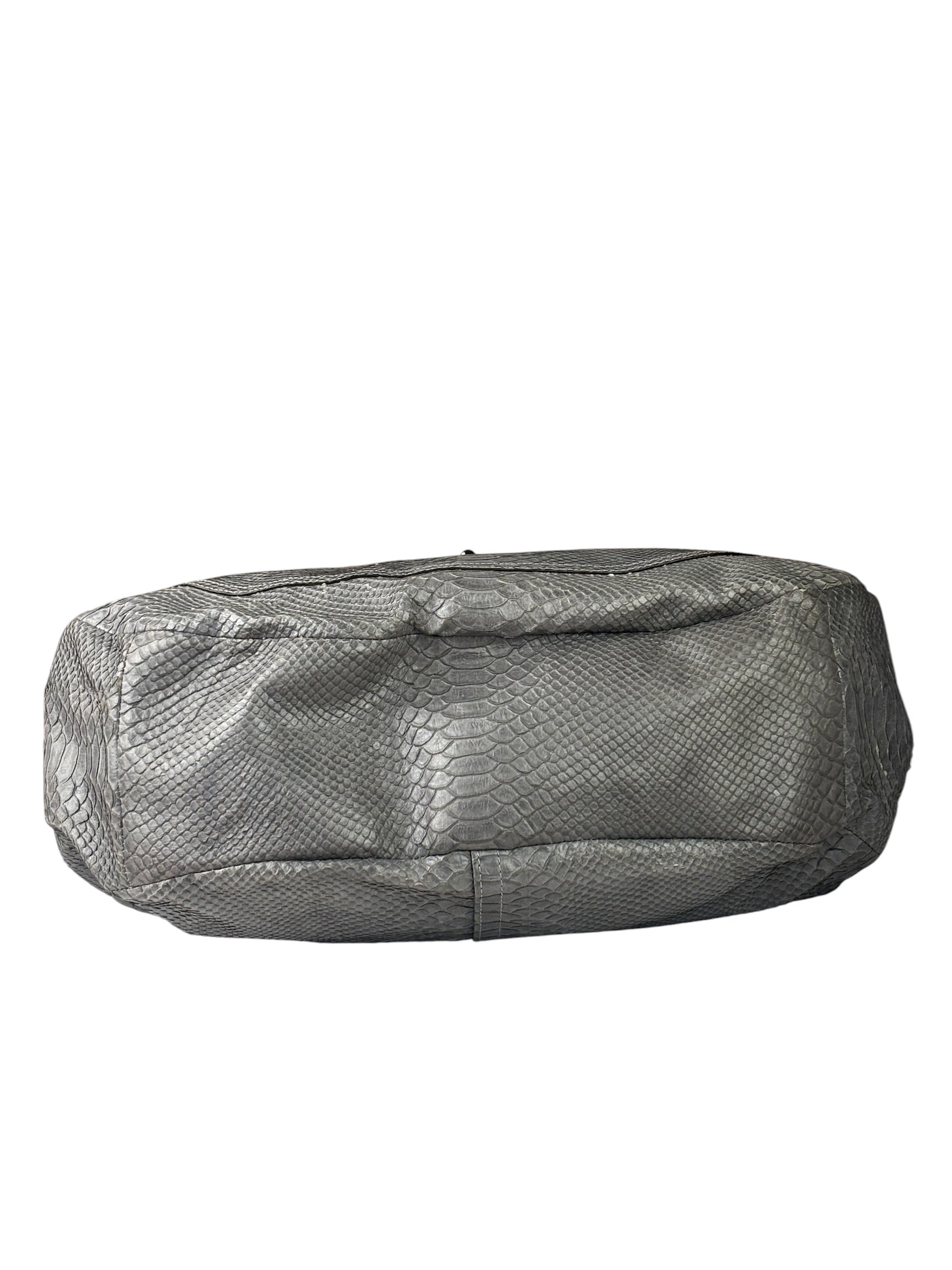 Coach Grey Pythonskin  Indy Babouska Two-Way Shoulder Bag
