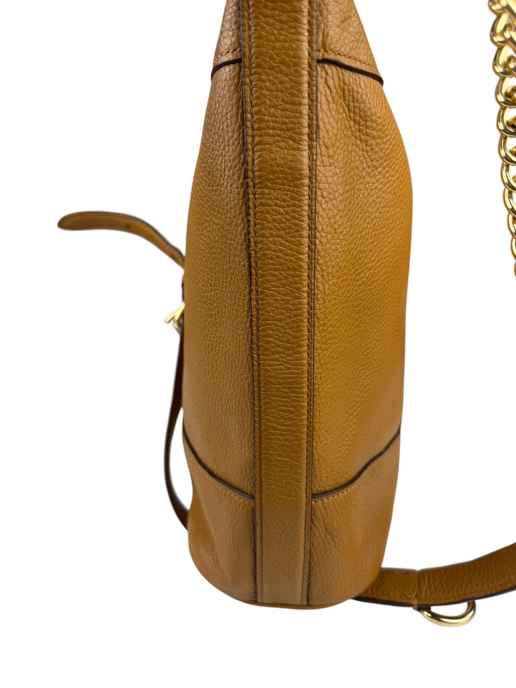 Coach Camel Leather Paxton Bucket Crossbody