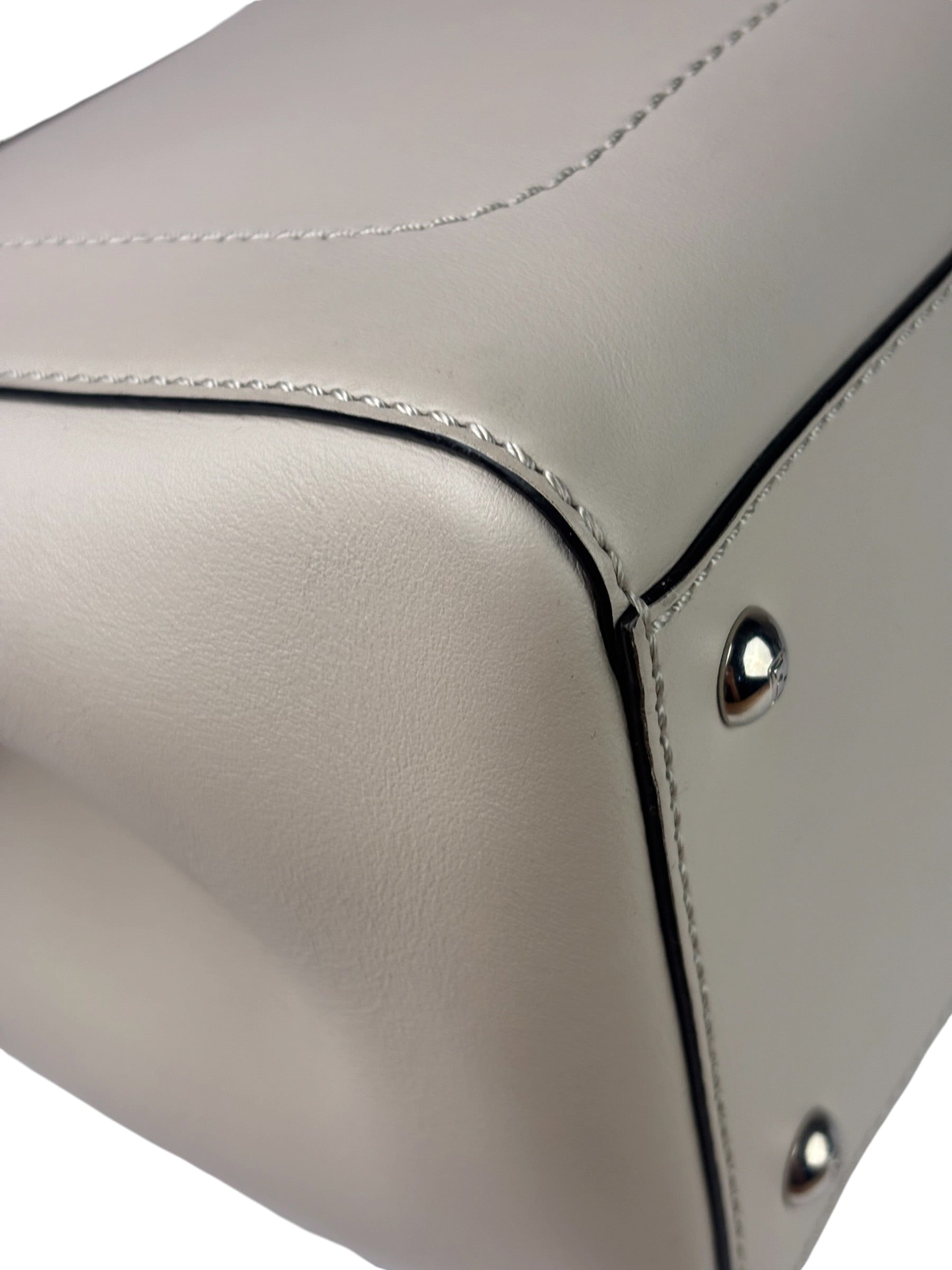 Fendi Cream Leather Latte Two-Way Bag