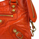 Balenciaga Red Leather Mini City Bag