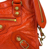 Balenciaga Red Leather Mini City Bag