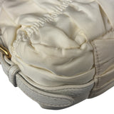 Prada Y2K Ivory Gaufre Nylon Woven Leather 2Way Mini Handbag