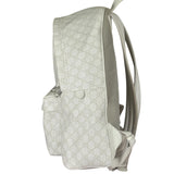 Gucci White Leather GG Green/Red Stripe Backpack