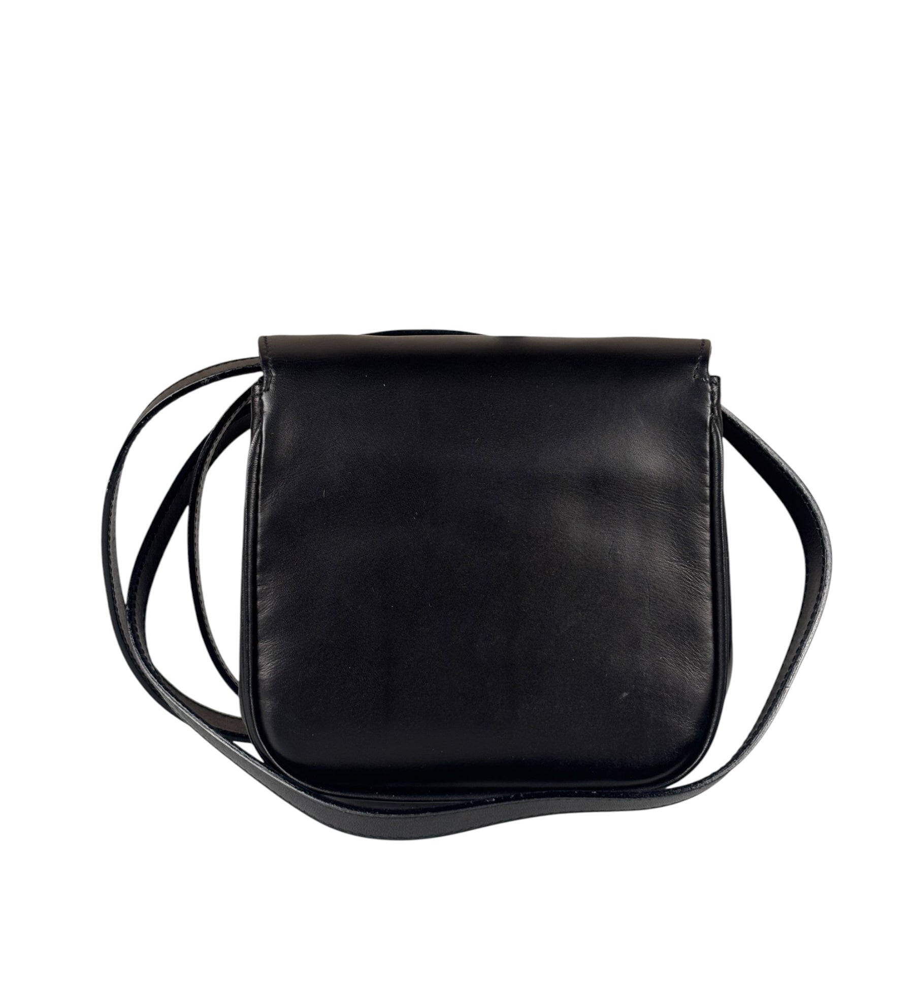 Ferragamo Black Leather Flap Mini Shoulder Bag