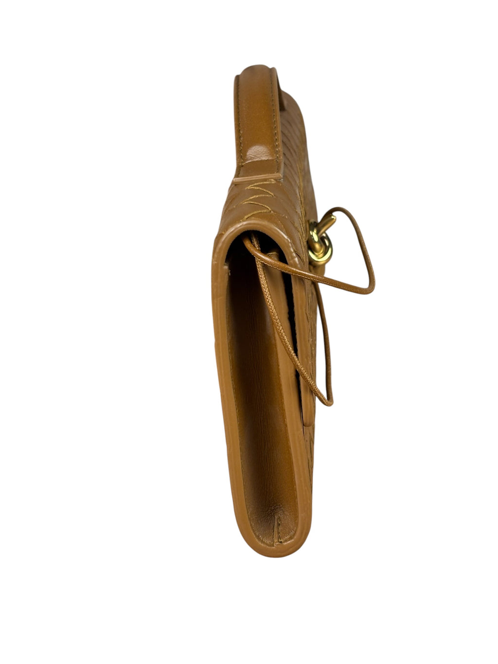 Bottega Veneta Caramel Leather Intrecciato Adiamo Clutch