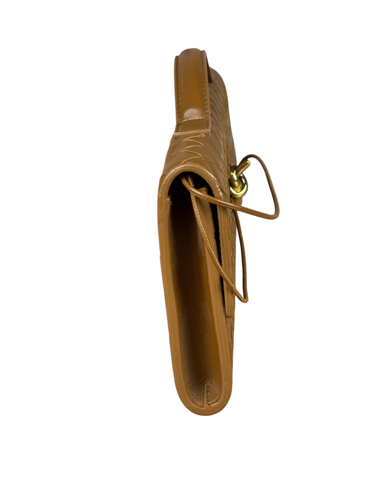 Bottega Veneta Caramel Leather Intrecciato Adiamo Clutch