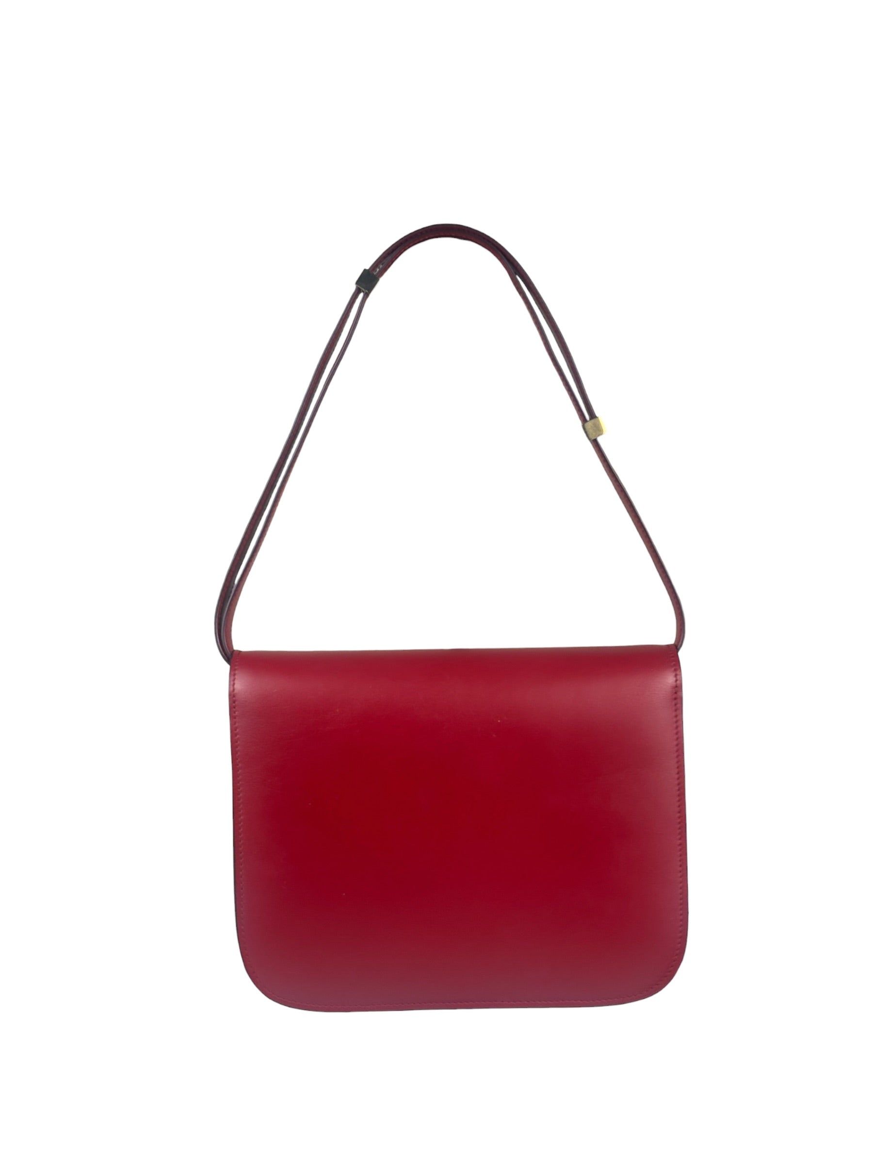 Celine Red Leather Box Crossbody Bag