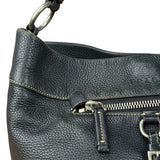 Prada Vintage Black Pebbled Leather Hobo Bag
