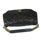 Chanel Black Caviar Quilted Coco Pleats Flap Two-Way Bag 2012