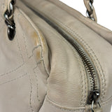 Chanel Cream Chevron Leather Outdoor Ligne Shoulder Bags  2005