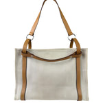 Hermes Beige/Brown Leather Trim Cabalicol Tote