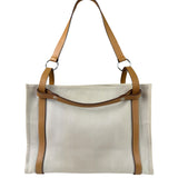 Hermes Beige/Brown Leather Trim Cabalicol Tote