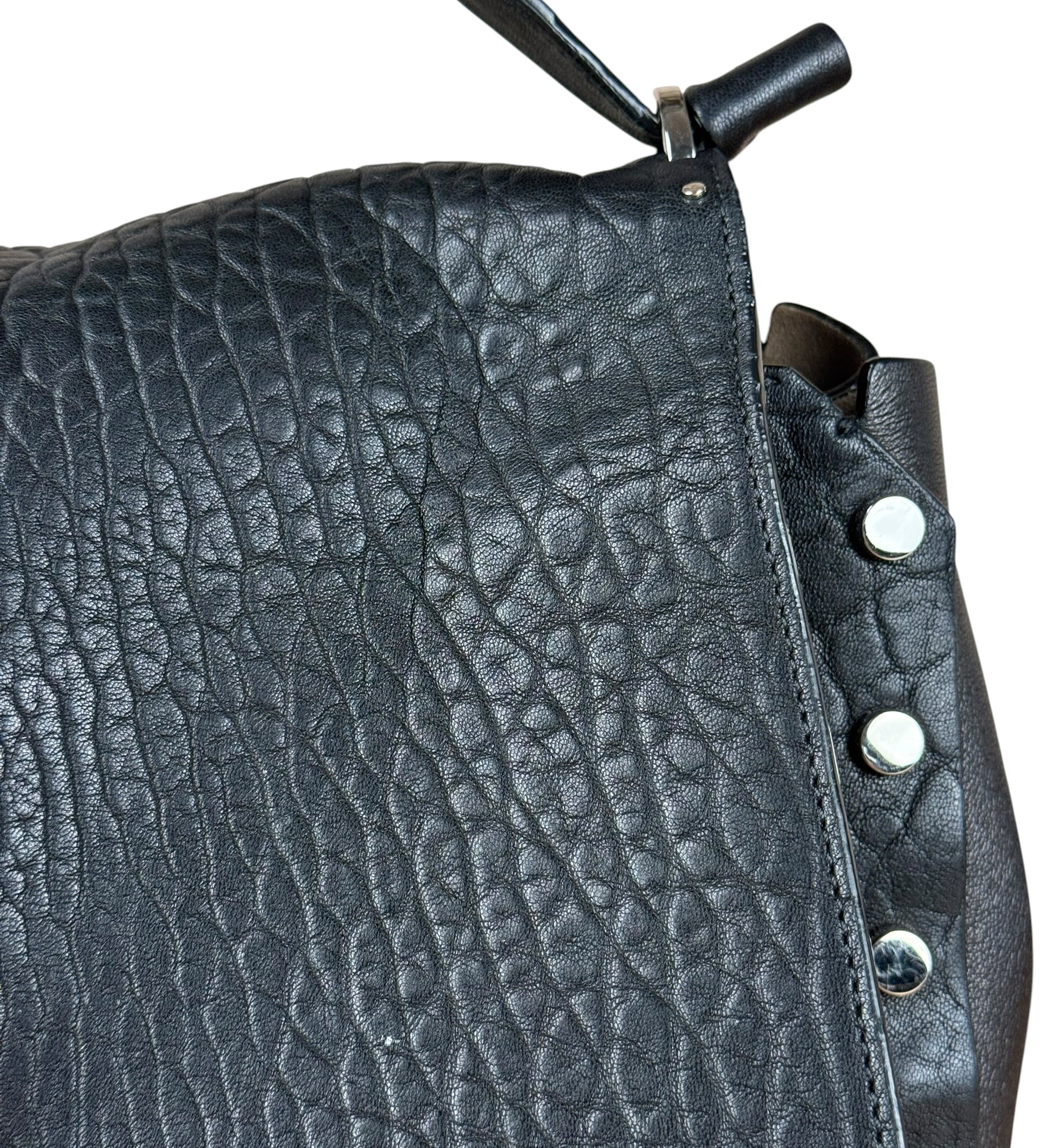 Jimmy Choo Black Leather Lockett Pebble Shoulder/Hand Bag
