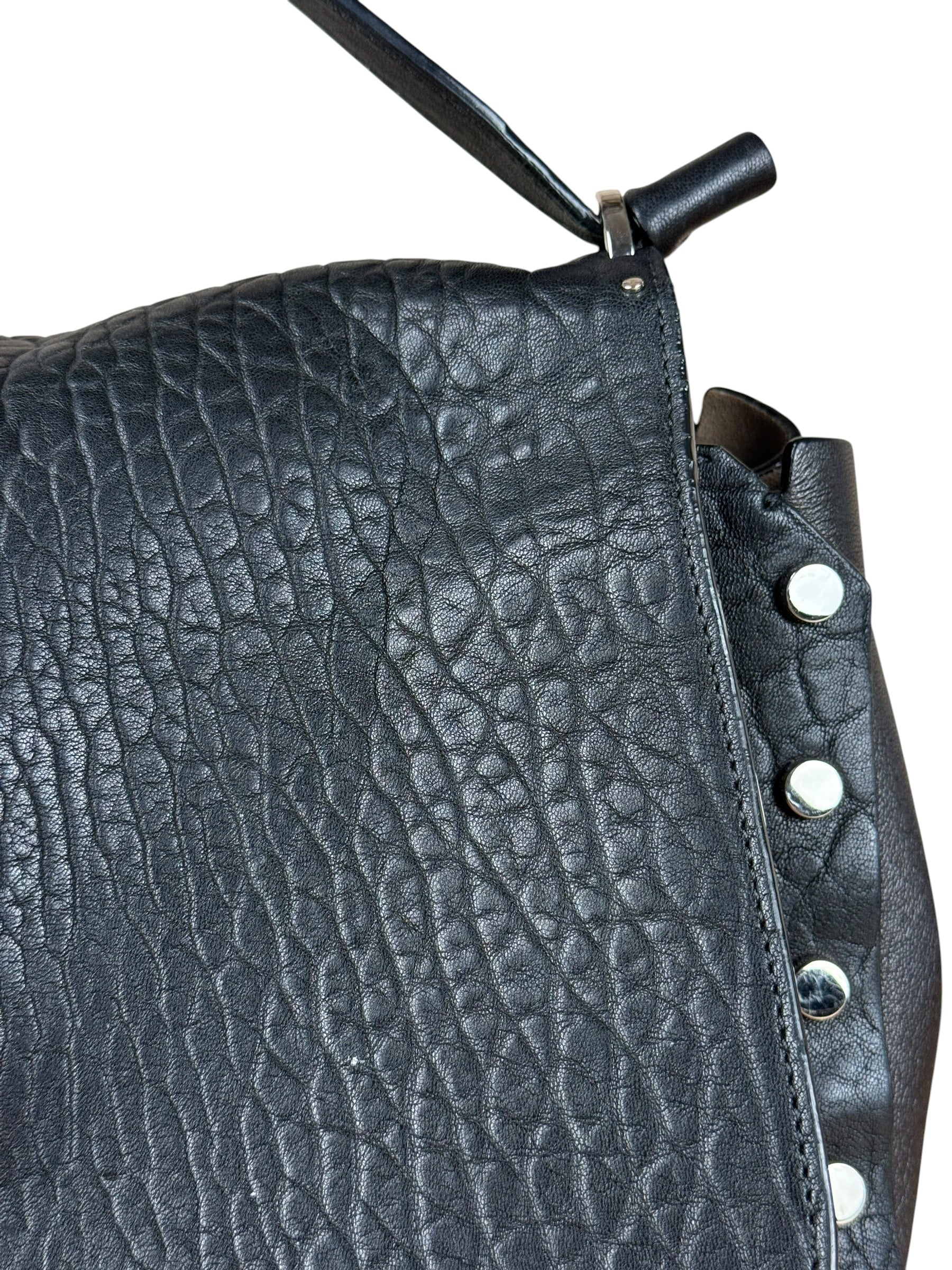 Jimmy Choo Black Leather Lockett Pebble Shoulder/Hand Bag