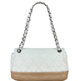 Chanel Bicolor Medium Leather Flap Bag Beige '08