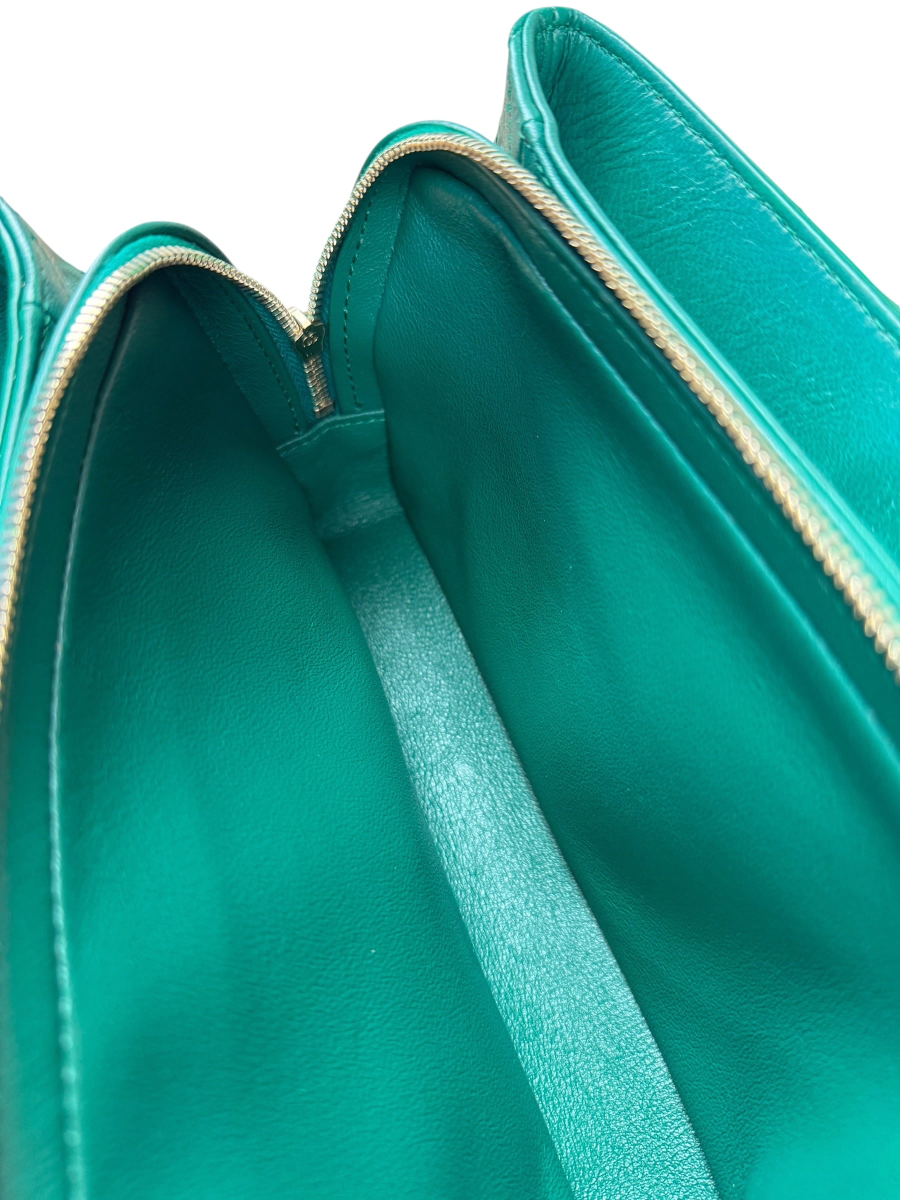 Chanel Green Lambskin Shoulder Bag 2018