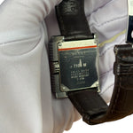 Gucci 7100M Silver Stick Square Dial Brown Strap