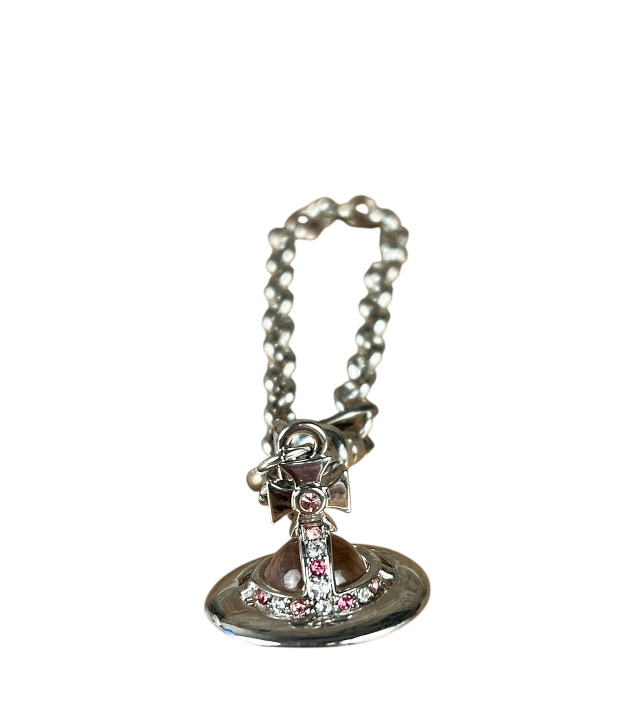 Vivienne Westwood Silver 3D Pink Orb Bracelet