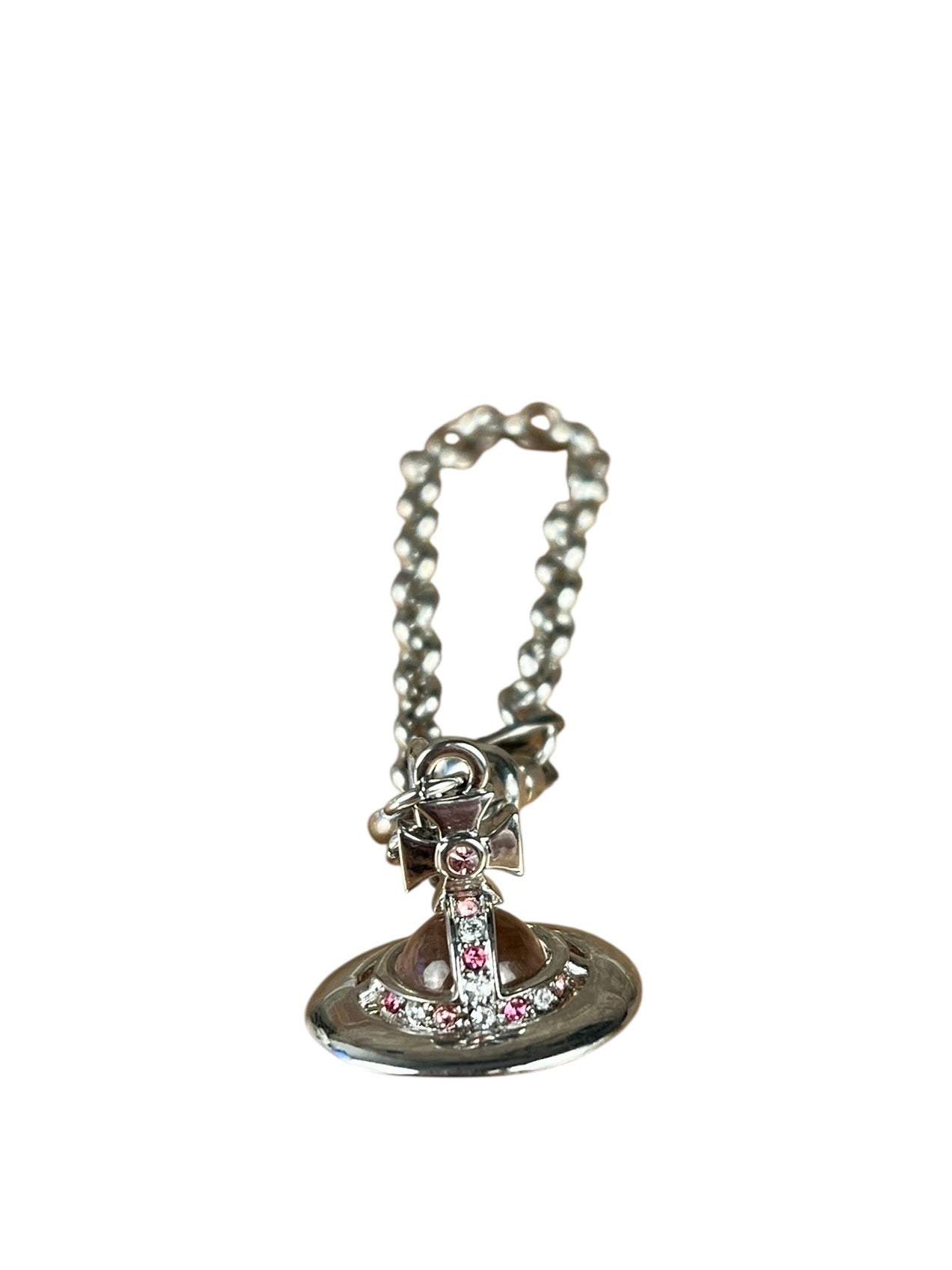 Vivienne Westwood Silver 3D Pink Orb Bracelet