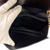 Chanel Black Diamond Stitch CC Timeless Chain Flap Bag '89-'91