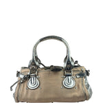 Chloe Beige/Silver Patent Leather Paddington Handbag