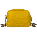 Gucci Bright Yellow GG Marmont Matelasse Shoulder Camera Bag