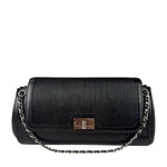 Chanel Black Leather Mademoiselle Accordion Flap Bag 2000