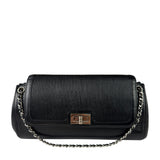 Chanel Black Leather Mademoiselle Accordion Flap Bag 2000