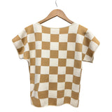 Loewe Wool Checkered Brown/Ivory Top