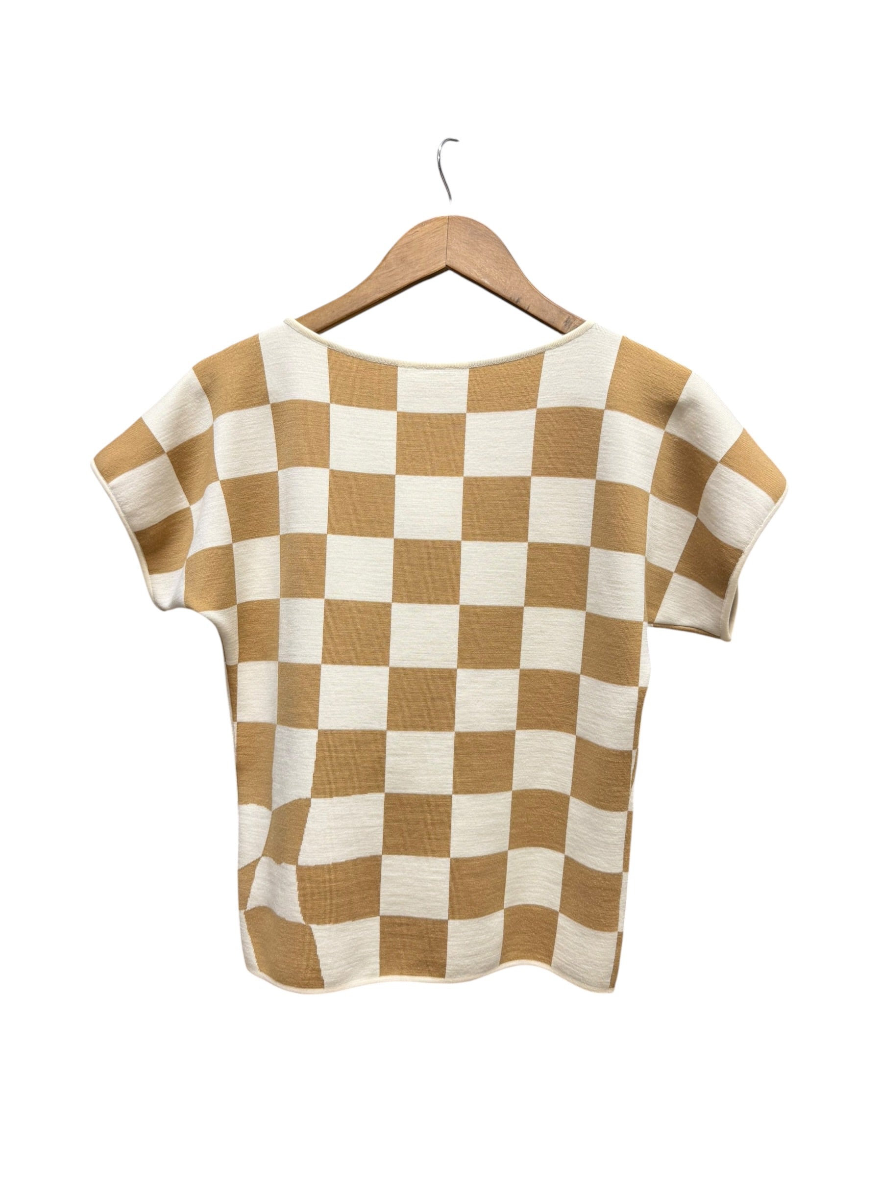 Loewe Wool Checkered Brown/Ivory Top