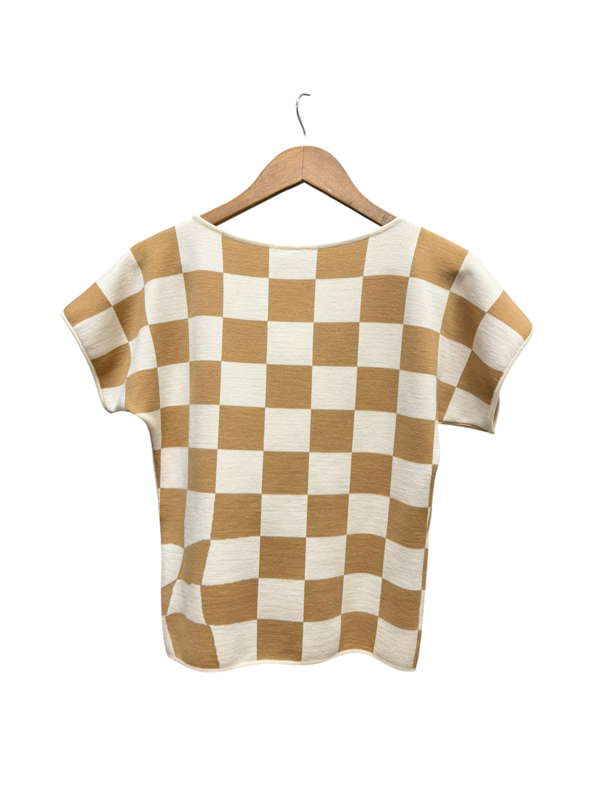 Loewe Wool Checkered Brown/Ivory Top