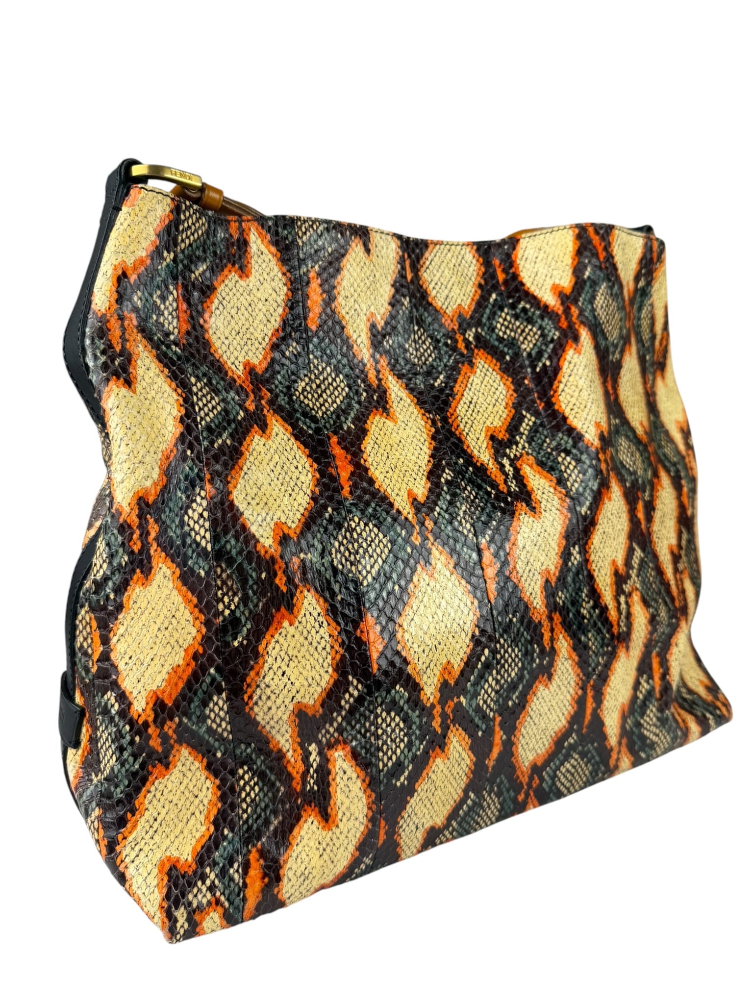 Fendi Multicolor Snakeskin Hobo Bag