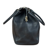 Salvatore Ferragamo Vintage Black Pebbled Leather Tote Bag