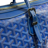 Goyard Blue Leather Goyardine Coated Canvas Shoulder Bag