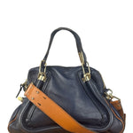 Chloe Night Blue Leather Medium Paraty Military Hand/Shoulder Bag
