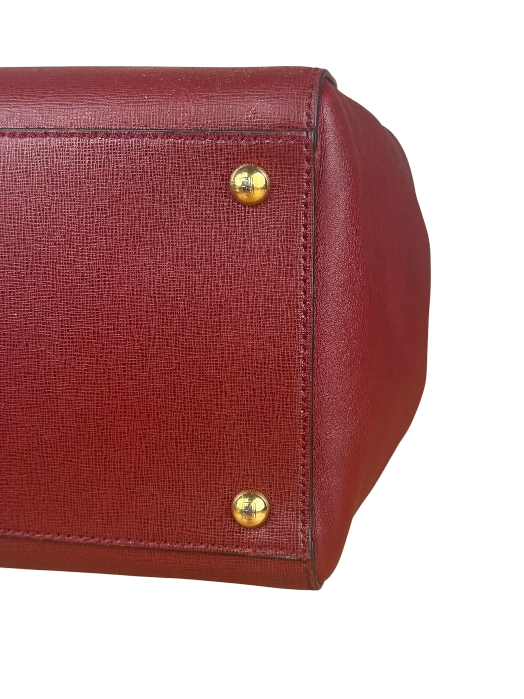 Fendi Red Leather 2Jours Handbag (Deterioration)