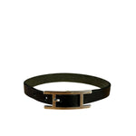 Hermes Black/Silver Behapi Leather Bracelet