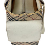 Burberry White Leather Trim Nova Check Shoulder Bag