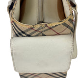 Burberry White Leather Trim Nova Check Shoulder Bag