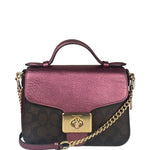 Coach Metallic Berry Leather Signature Cassidy Two-Way Bag