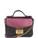 Coach Metallic Berry Leather Signature Cassidy Two-Way Bag