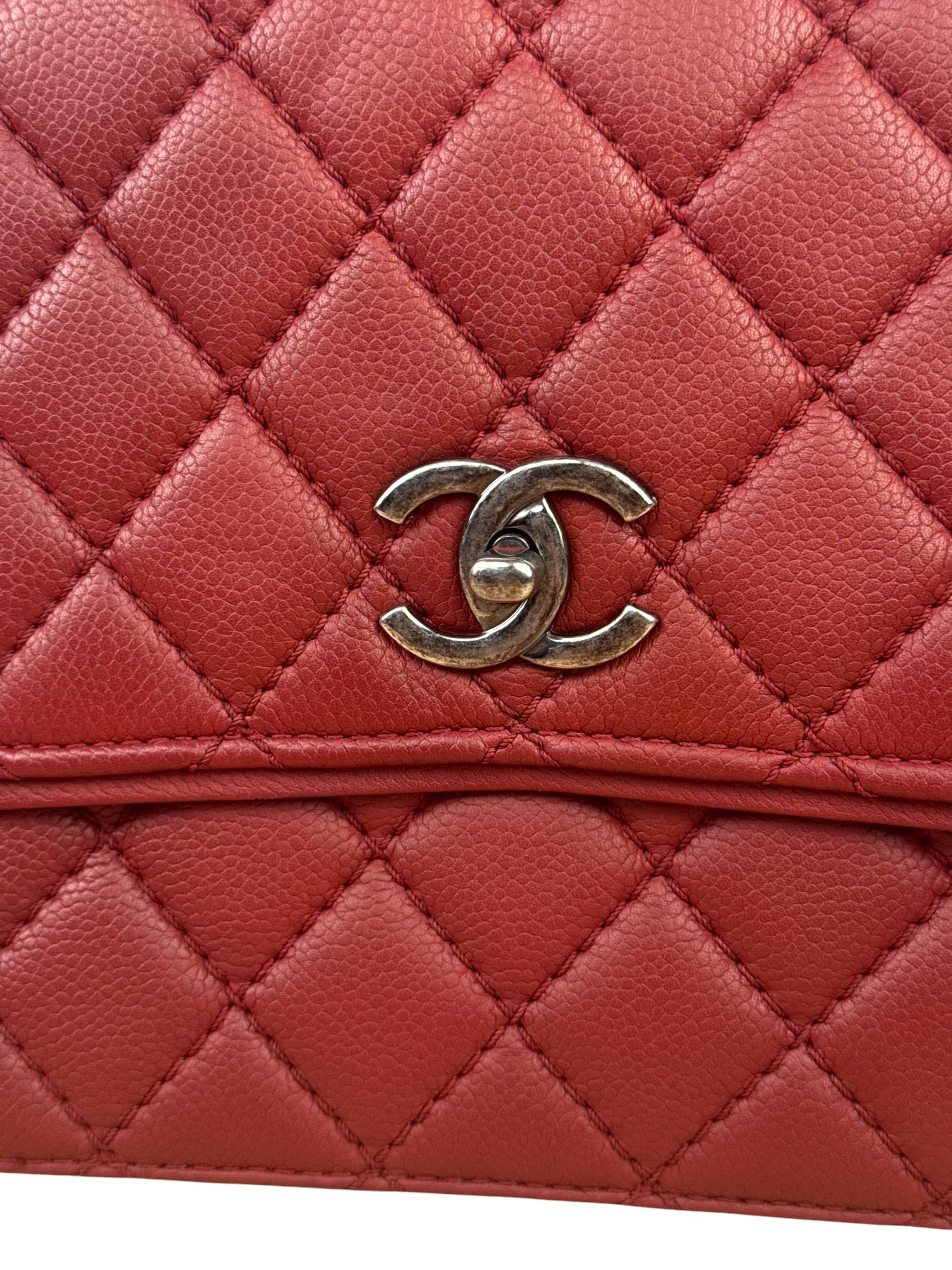 Chanel Red Caviar Leather Maxi Chain Flap Bag 2014